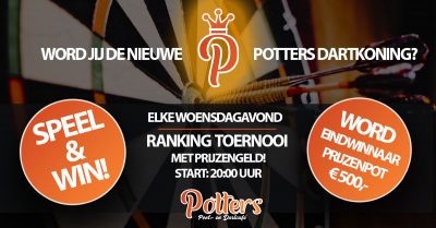 Word jij de nieuwe Dartkoning van Potters?